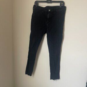 H&M Skinny Ankle Jeans - Black, Size 33, Raw Hem, Regular Waist